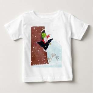 Camiseta De Bebé El mirlo y el gnomo del bosque saludan 