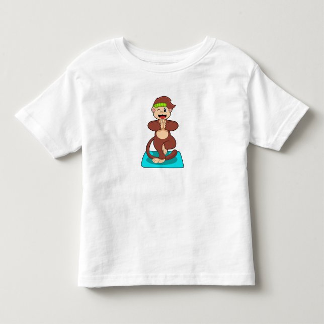 Camiseta De Bebé El mono en pie del yoga (Anverso)