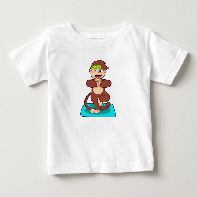 Camiseta De Bebé El mono en pie del yoga (Anverso)