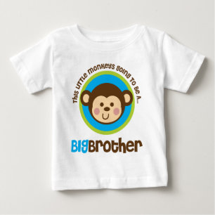 Camiseta De Bebé El Mono Pequeño Va A Ser Un Gran Hermano
