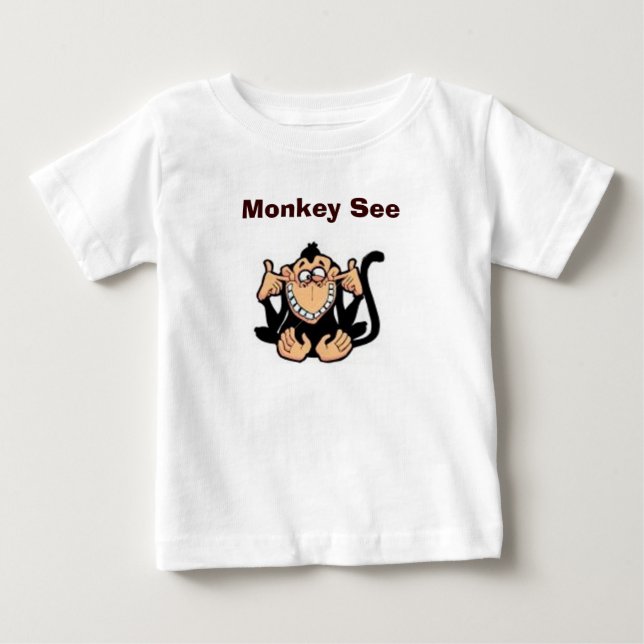 Camiseta De Bebé El mono ve (Anverso)
