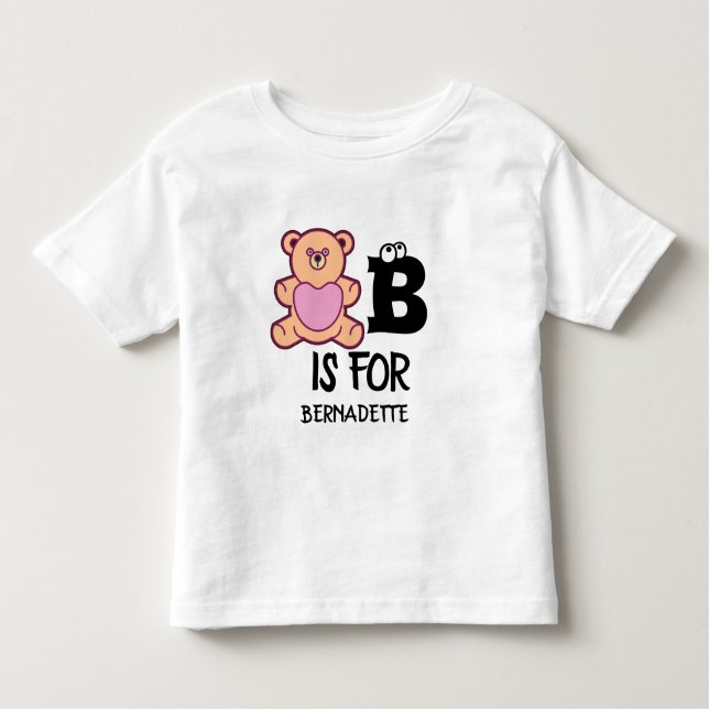 Camiseta De Bebé El monograma B del personalizado es para el animal (Anverso)