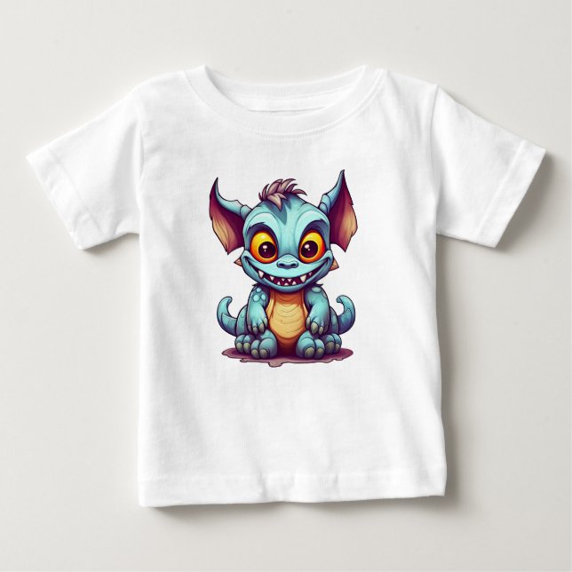 Camiseta De Bebé El monstruo del dragón pequeño Tom (Anverso)