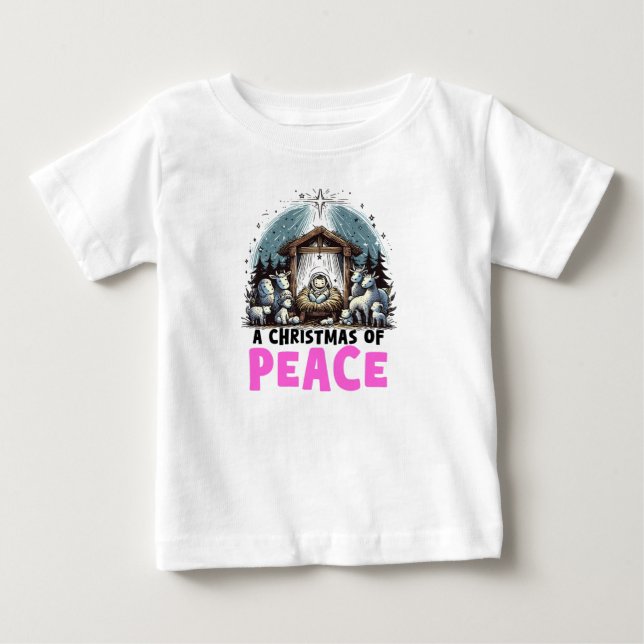 Camiseta De Bebé El Nacimiento de Cristo: Una Navidad de Paz (Anverso)