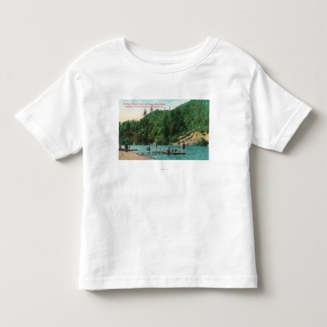 Camiseta De Bebé El nadar cerca del muelle en el río ruso (Anverso)