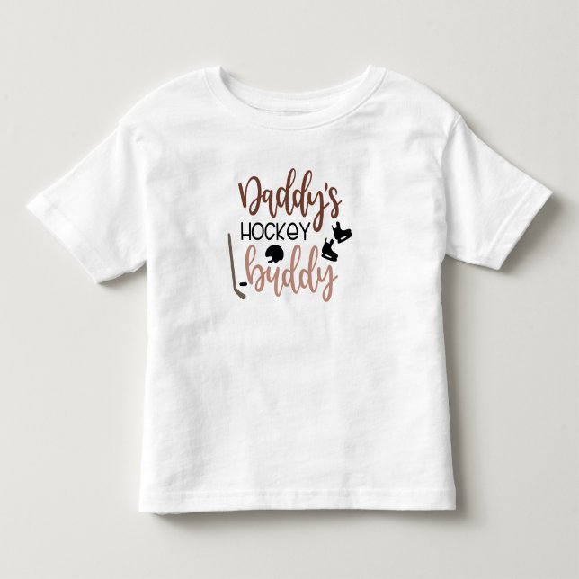 Camiseta De Bebé El niño pequeño de Hockey de Hockey de papá (Anverso)