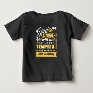 Camiseta De Bebé Él No Permitirá Que Seas Tentado – Versículo Bíbli