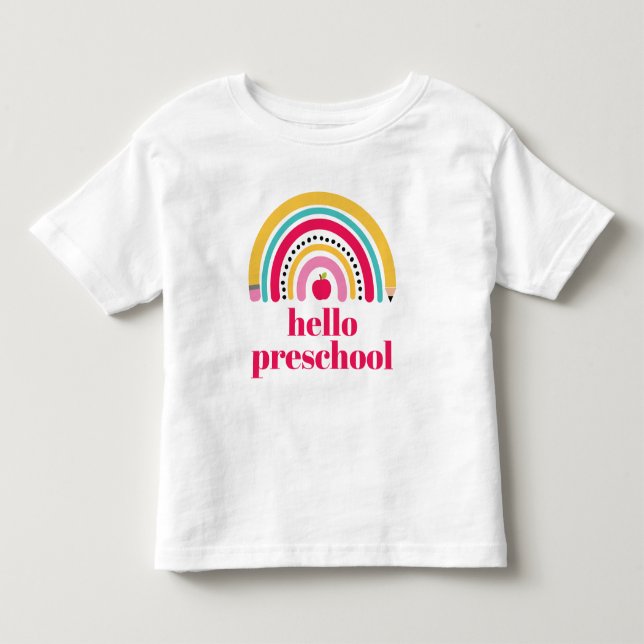 Camiseta De Bebé El nombre personalizado del arcoiris de la escuela (Anverso)
