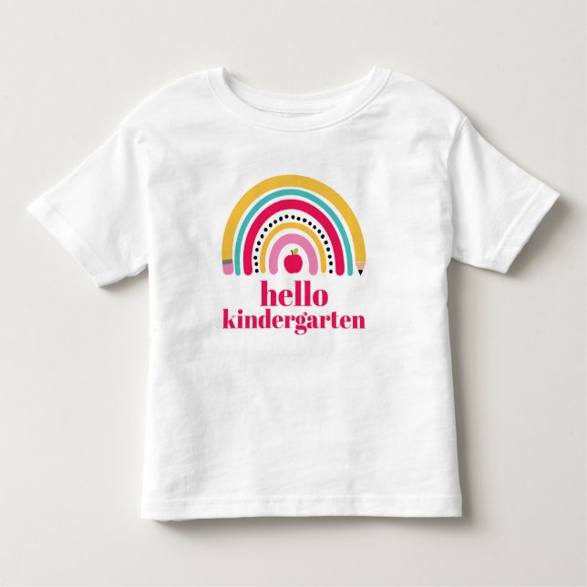 Camiseta De Bebé El nombre personalizado del arcoiris escolar vuelv (Anverso)