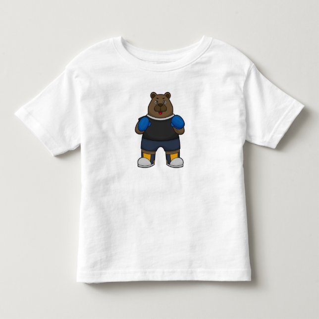 Camiseta De Bebé El oso como boxeador con guantes de boxeo (Anverso)