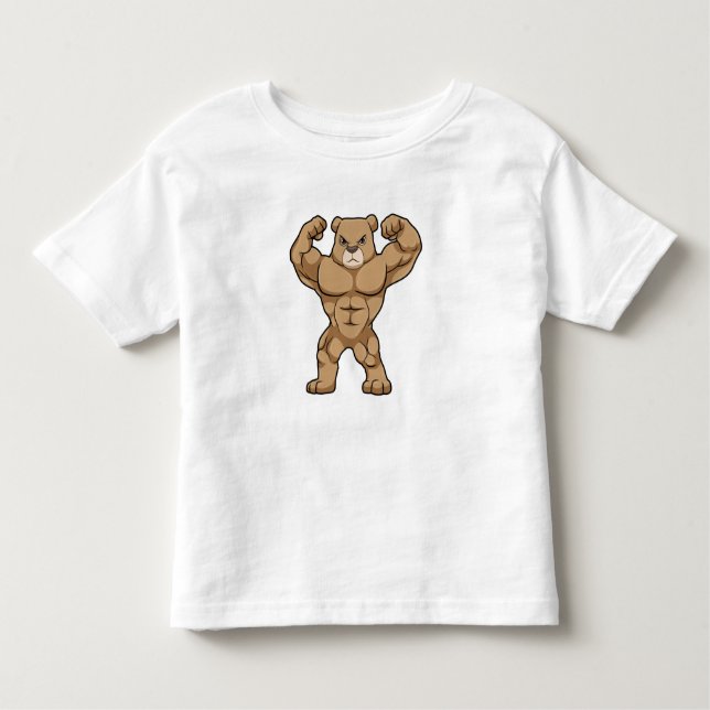 Camiseta De Bebé El oso como culturista con músculos grandes (Anverso)