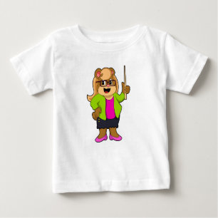 Camiseta De Bebé El oso como profesor con lentes