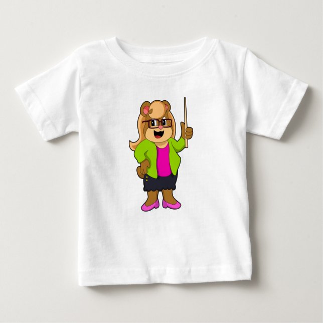 Camiseta De Bebé El oso como profesor con lentes (Anverso)