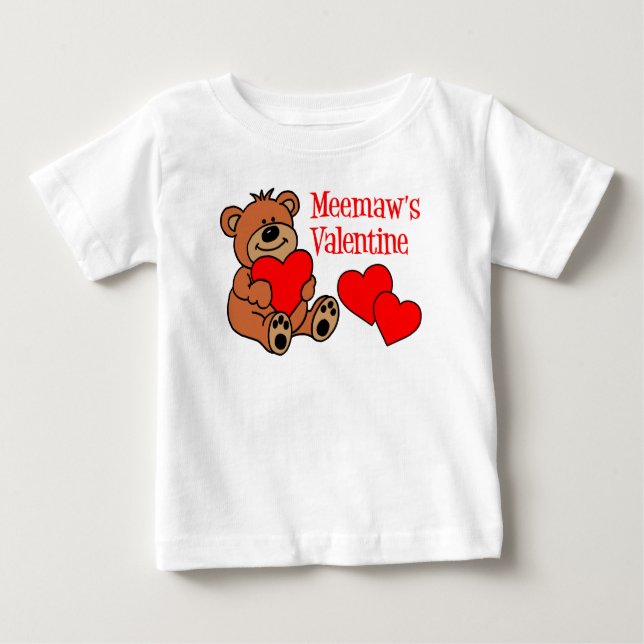 Camiseta De Bebé El oso de San Valentín de Meemaw (Anverso)