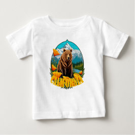 Camiseta De Bebé El Oso En El Paisaje De Las Montañas Rodeado Por E