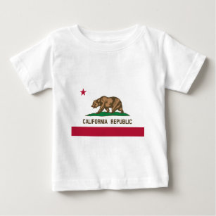 Camiseta De Bebé El oso grizzly y estrella de California Republic