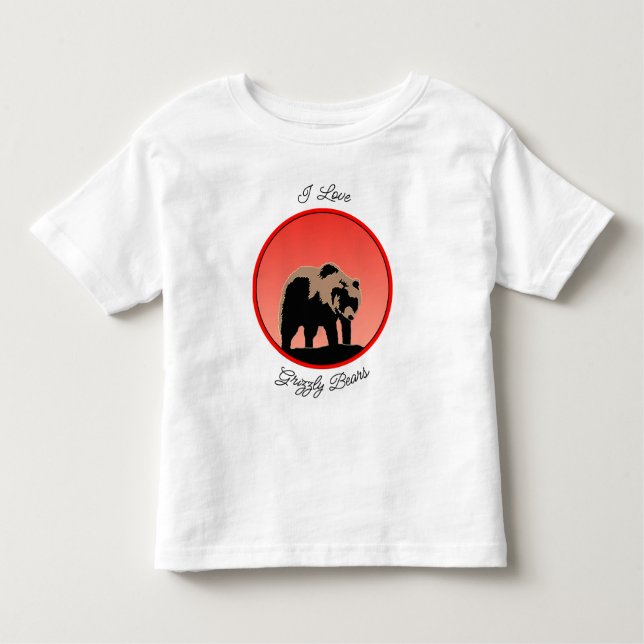 Camiseta De Bebé El oso pardo al atardecer - Arte de vida salvaje o (Anverso)