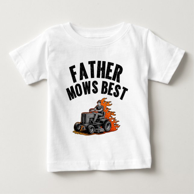 Camiseta De Bebé El padre siega mejor divertido padre fuego llama c (Anverso)