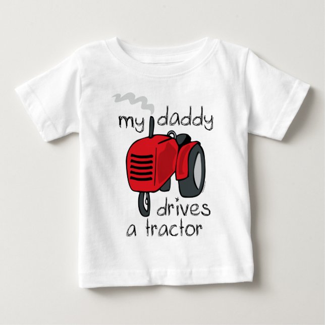 Camiseta De Bebé El papá conduce un tractor (Anverso)