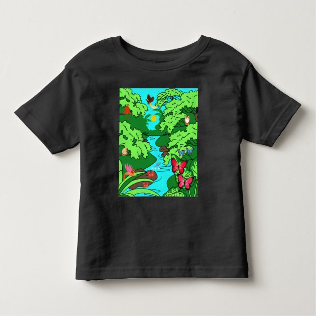Camiseta De Bebé El paraíso de la jungla con vida salvaje (Anverso)