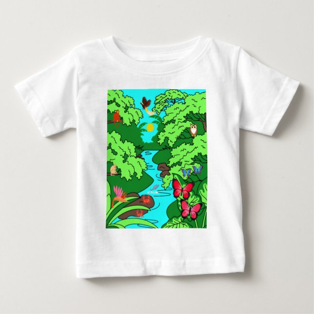 Camiseta De Bebé El paraíso de la jungla con vida salvaje (Anverso)