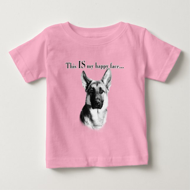 Camiseta De Bebé El pastor alemán Happy Face (Anverso)