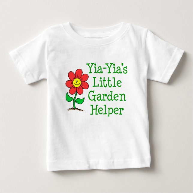 Camiseta De Bebé El pequeño ayudante de jardín de Yia-Yia (Anverso)