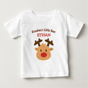 Camiseta De Bebé El pequeño ciervo de la abuela, lindo reno de nari
