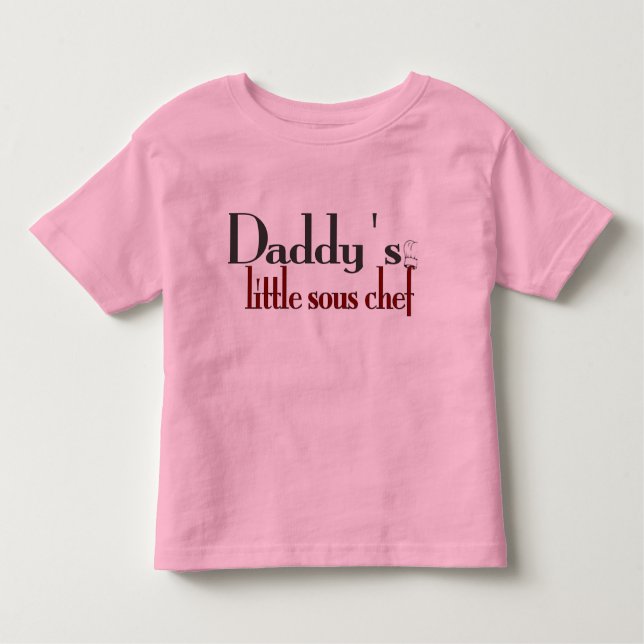 Camiseta De Bebé El pequeño cocinero sous del papá (Anverso)