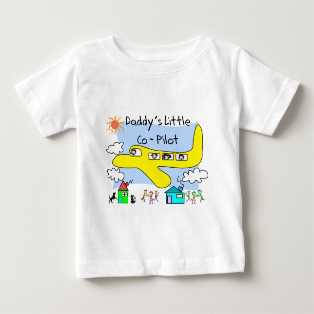 Camiseta De Bebé "El pequeño copiloto del papá" embroma las (Anverso)