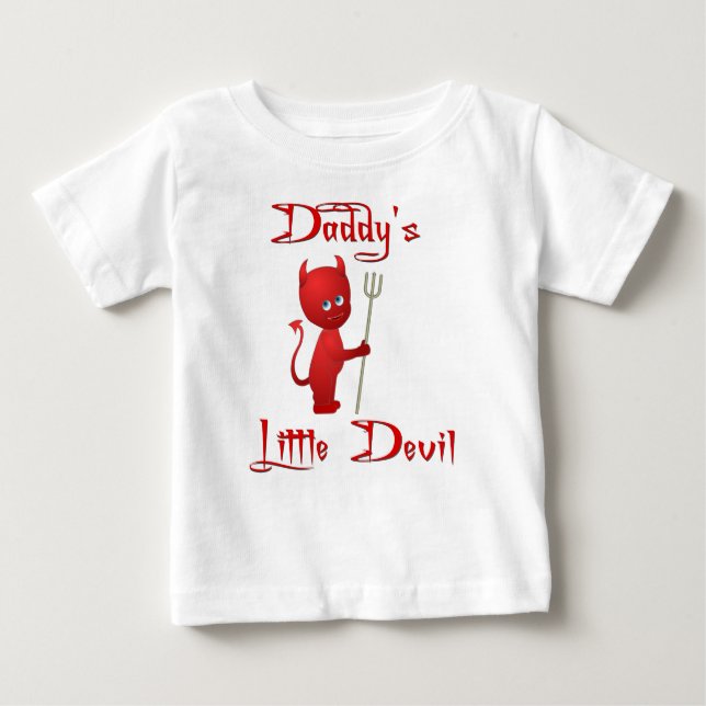 Camiseta De Bebé El pequeño diablo del papá - con las alas (Anverso)