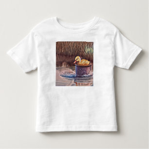 Camiseta De Bebé El Pequeño Duckling Amarillo Jugando En El Cubo