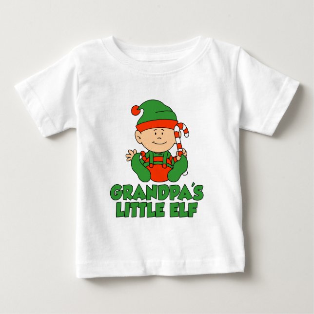 Camiseta De Bebé El pequeño elfo del abuelo (Anverso)