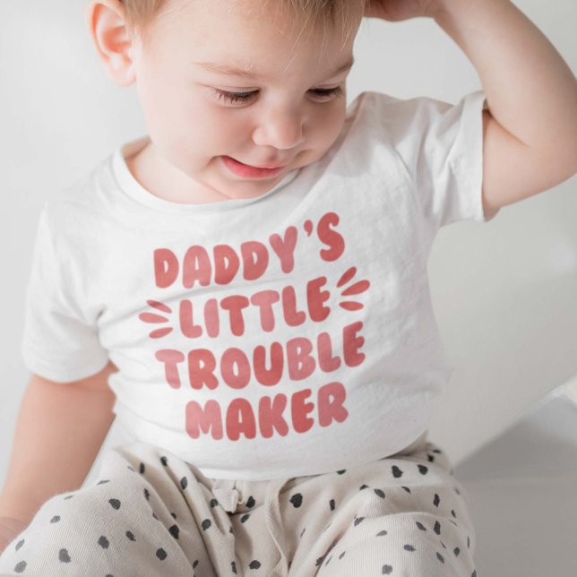 Camiseta De Bebé El pequeño hacedor de problemas de papá (Subido por el creador)