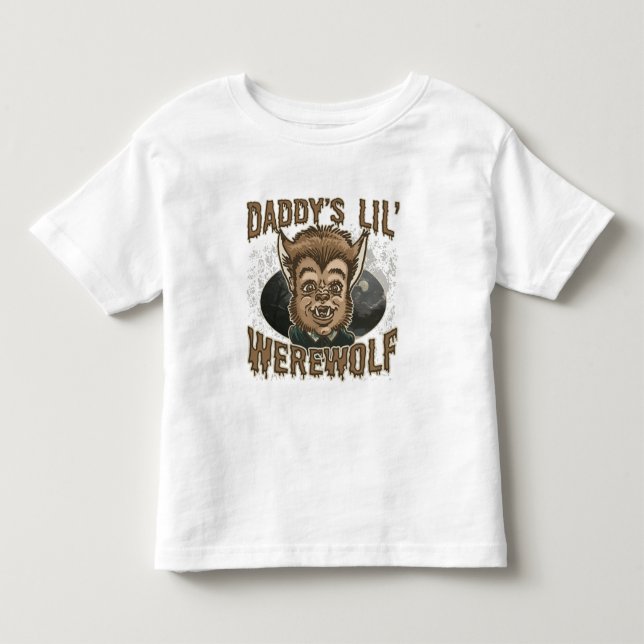 Camiseta De Bebé El pequeño hombre lobo del papá (Anverso)