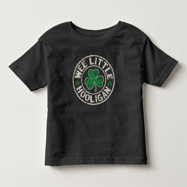 Camiseta De Bebé El pequeño Hooligan Shamrock St Patrick's Day (Anverso)