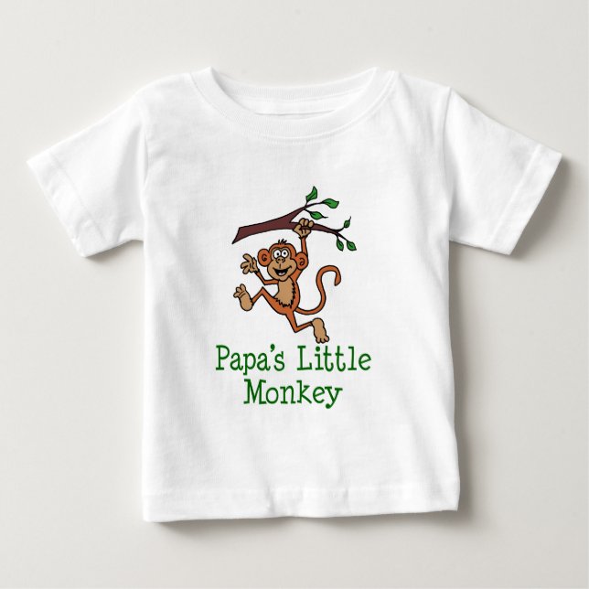 Camiseta De Bebé El pequeño mono de la papá (Anverso)
