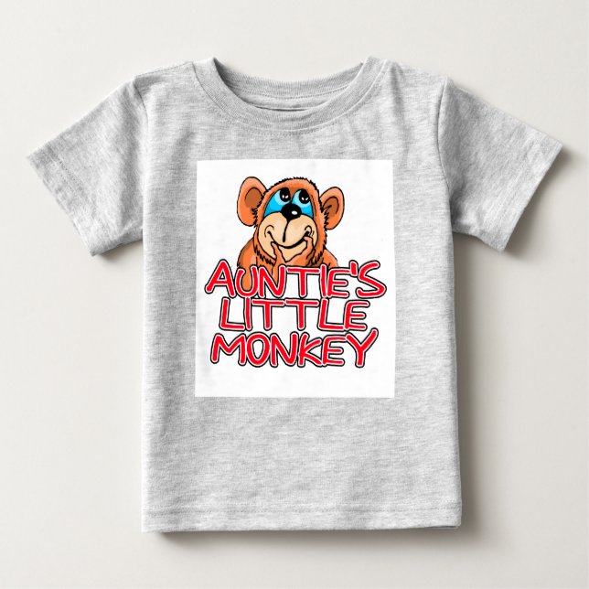 Camiseta De Bebé El pequeño mono de la tía (Anverso)