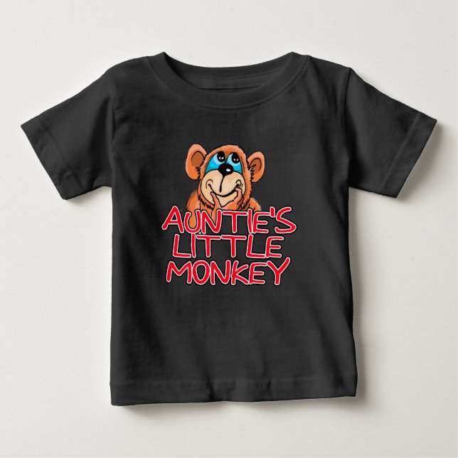 Camiseta De Bebé El pequeño mono de la tía (Anverso)