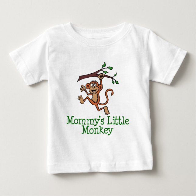 Camiseta De Bebé El pequeño mono de mamá (Anverso)