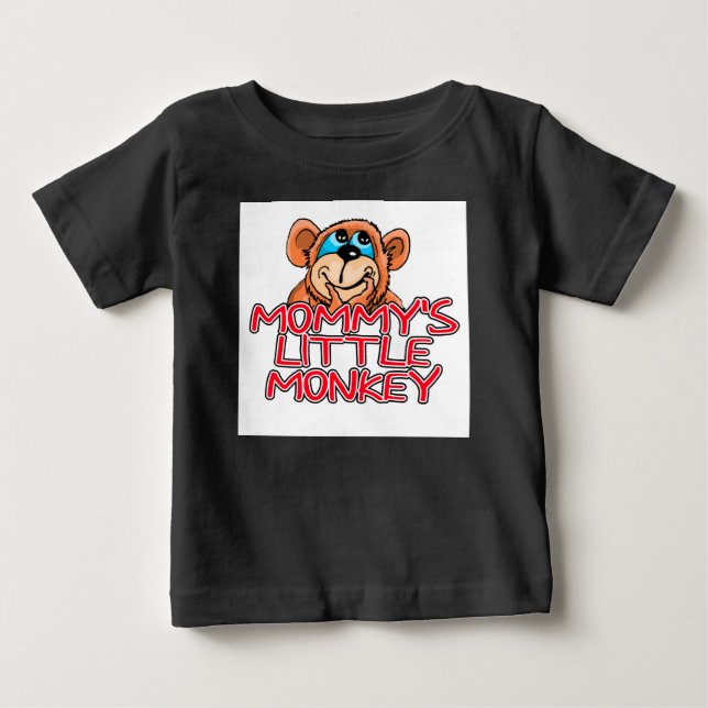 Camiseta De Bebé El pequeño mono de mamá (Anverso)