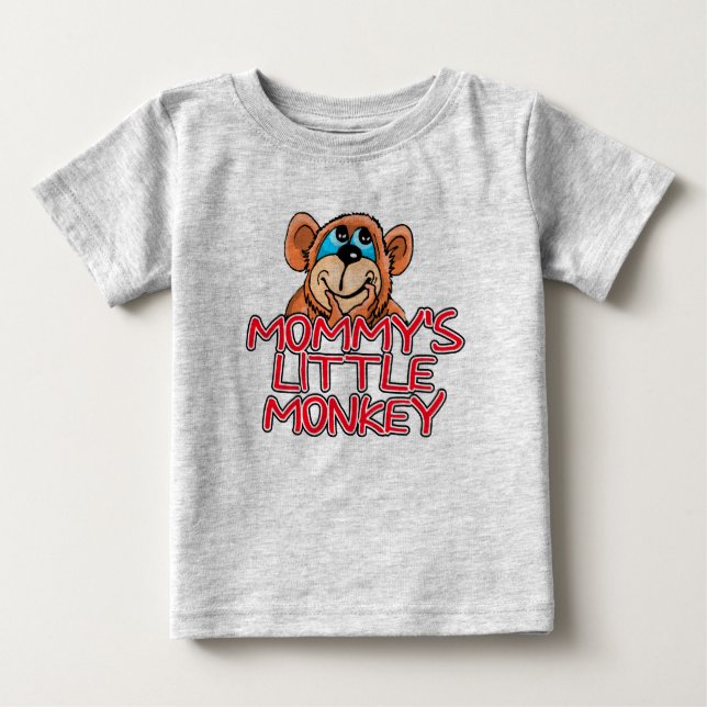 Camiseta De Bebé El pequeño mono de mamá (Anverso)