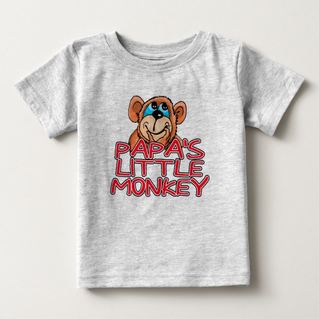 Camiseta De Bebé El pequeño mono de papá (Anverso)