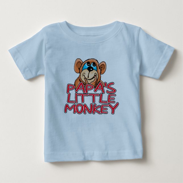 Camiseta De Bebé El pequeño mono de papá (Anverso)