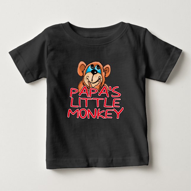 Camiseta De Bebé El pequeño mono de papá (Anverso)