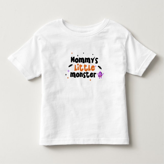 Camiseta De Bebé El pequeño monstruo de la mami adoraba Halloween (Anverso)