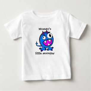 Camiseta De Bebé El pequeño monstruo de la mami - versión azul