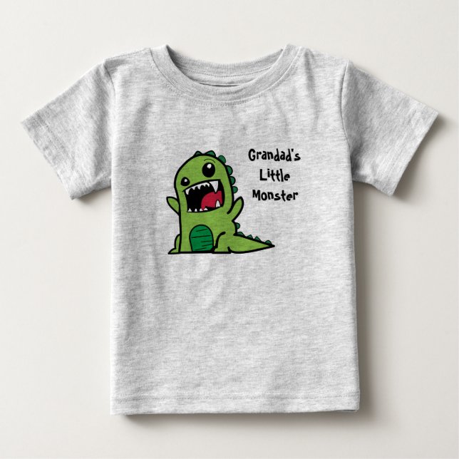 Camiseta De Bebé El pequeño monstruo del Grandad (Anverso)
