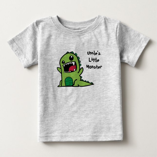 Camiseta De Bebé El pequeño monstruo del tío (Anverso)