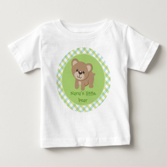 Camiseta De Bebé El pequeño oso personalizado - el pequeño oso de N (Anverso)